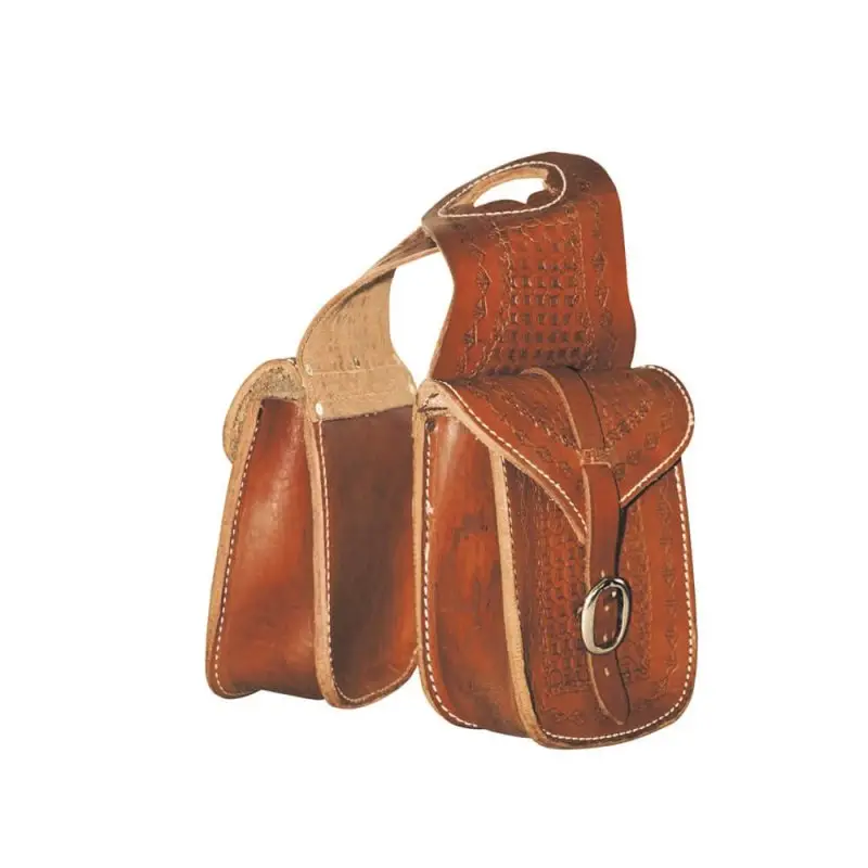 Vendita Finale Lakota Saddlery Bisaccia anteriore in cuoio lavorazione basket