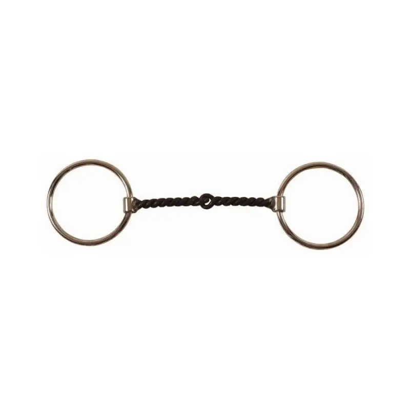 A Buon Prezzo Filetto western inox ad anelli torciglione grosso nero Umbria Equitazione