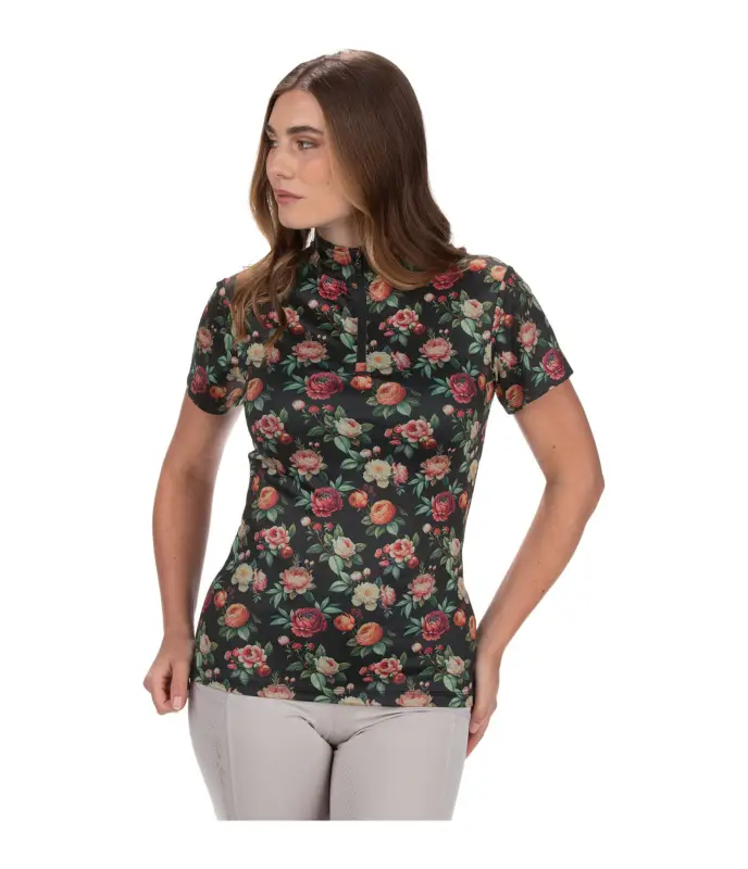 T-shirt funzionale con zip Fleur Affare