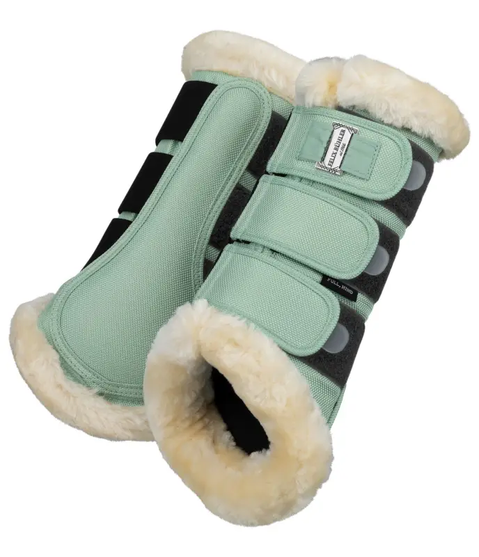Prezzo Scontato Stinchiere da dressage con pelliccia sintetica Essential, posteriori