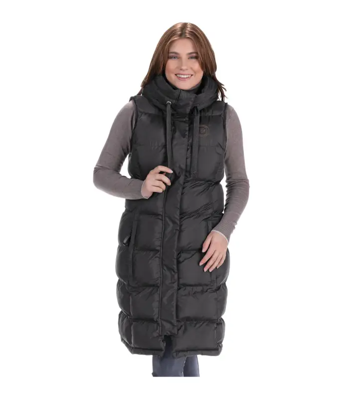Sconto Gilet lungo con cappuccio Clara