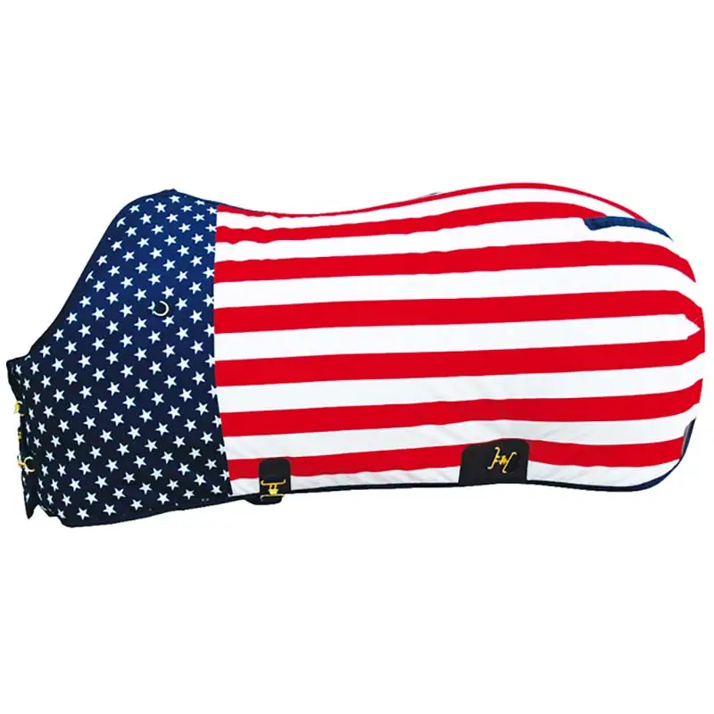 Coperta piumone da box imbottitura 300 gr per quarter horse con colori USA Ultima Occasione