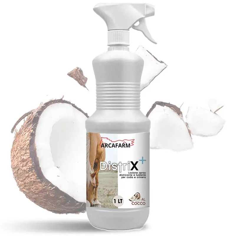 Lozione spray districante e lucidante coda e criniera Arcafarm DistriX+ al Cocco da 1 lt Solo Oggi
