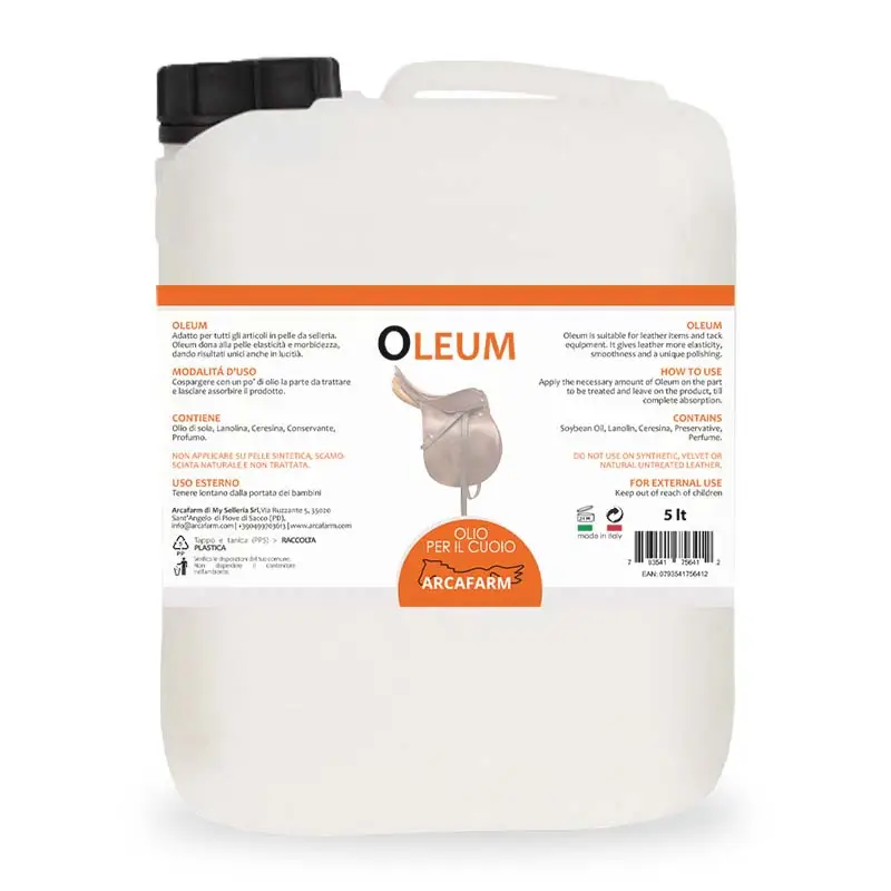 Olio per cuoio OLEUM Arcafarm - Tanica da 5 litri Prezzo Scontato