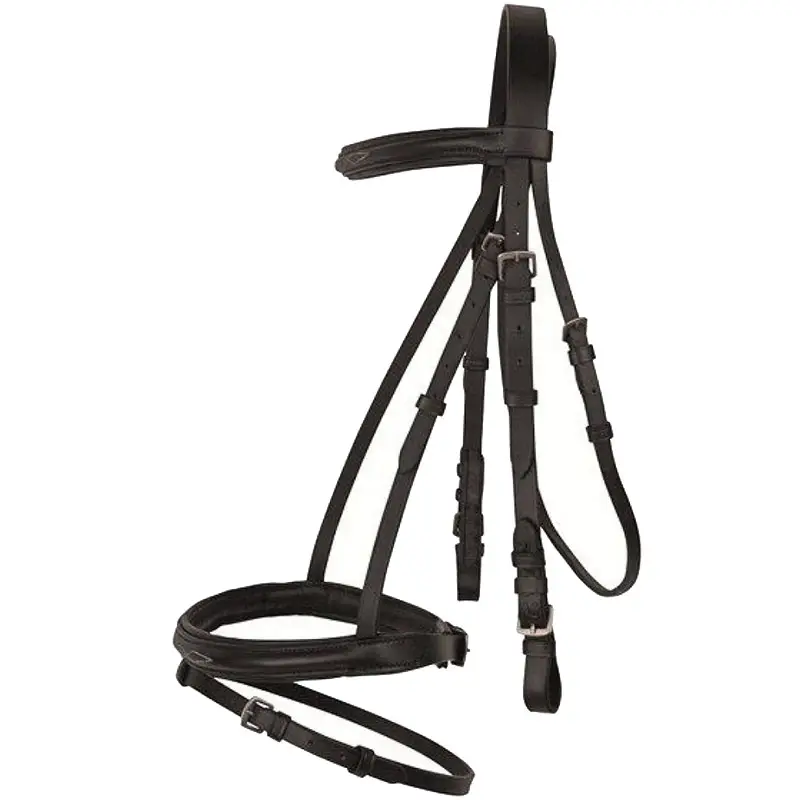 Offerta Speciale Briglia inglese in cuoio HKM modello Jana con decorazioni ricamo
