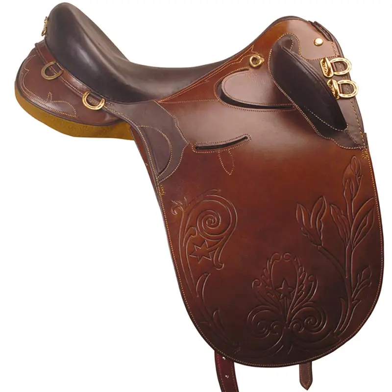 Sella australiana in cuoio senza pomolo completa di accessori Promozione