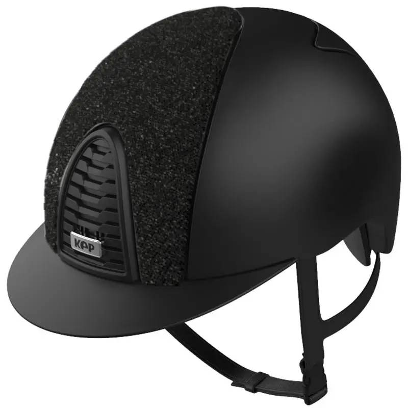 Casco KEP Italia modello Cromo 2.0 Textile frontale in glitter nero Nuova Collezione
