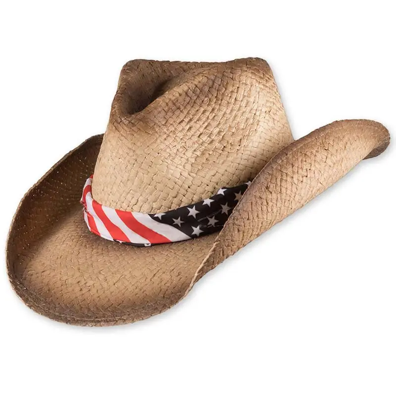 Cappello western in paglia El Paso con fascia USA Prezzo Basso