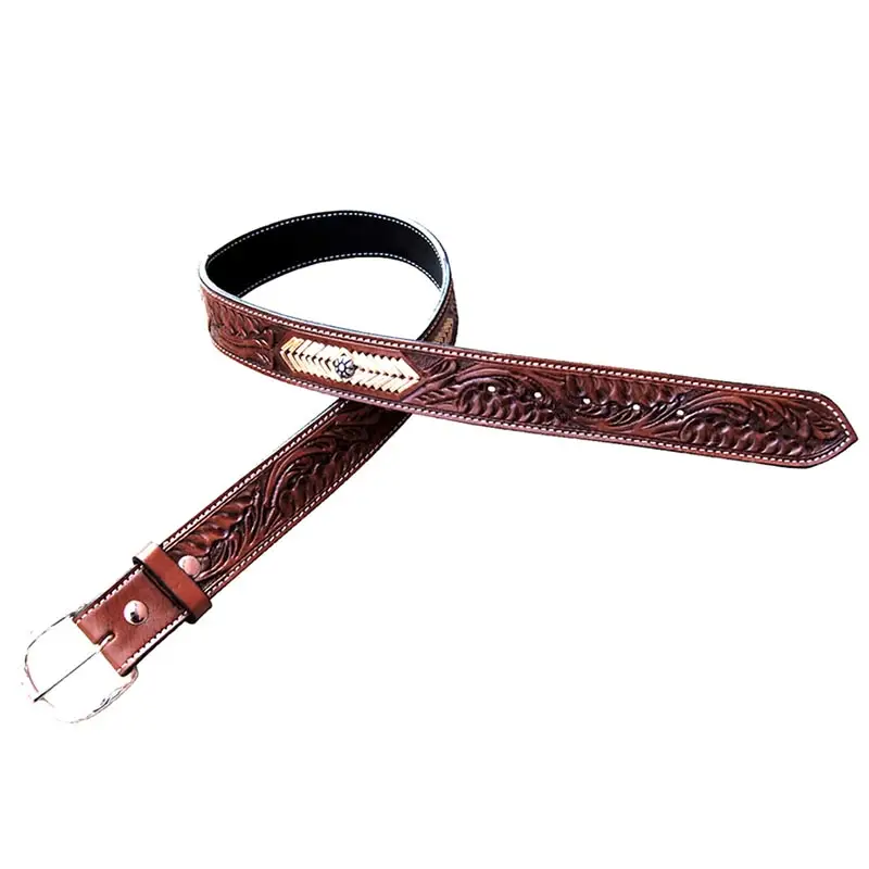 Non Perdere Cintura western Pool’s in cuoio mod. Flower inserti rawhide