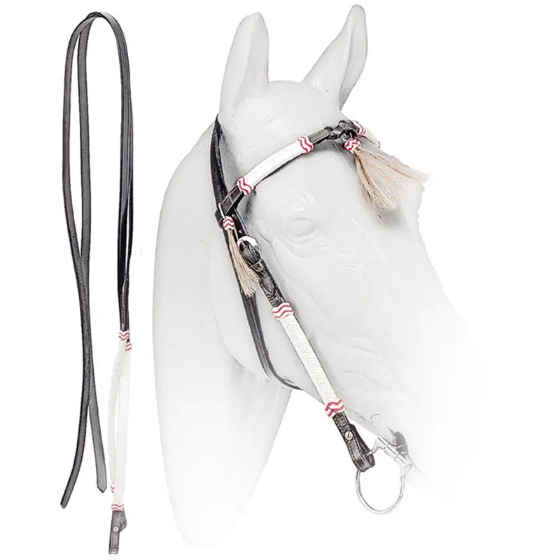 Miglior Prezzo Briglia western in cuoio liscio decorazioni rawhide