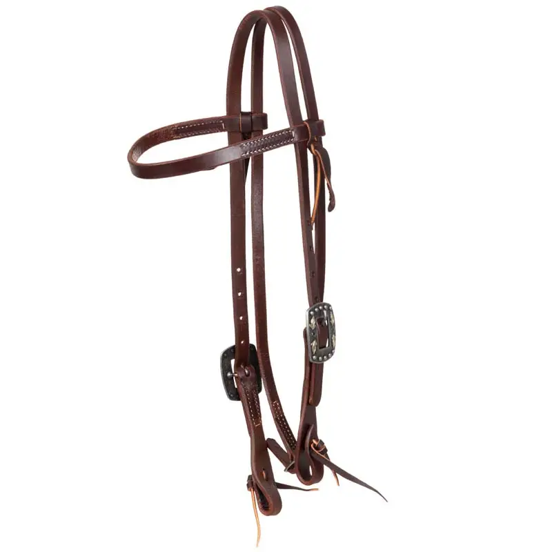 Testiera Western con Doppia Fibbia in cuoio oliato 5/8'' Direttamente Dal Produttore
