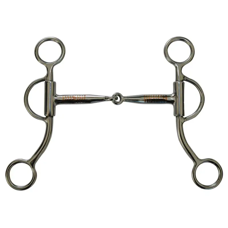 Morso western snodato in acciaio inox, imboccatura rame aste corte Super Prezzo