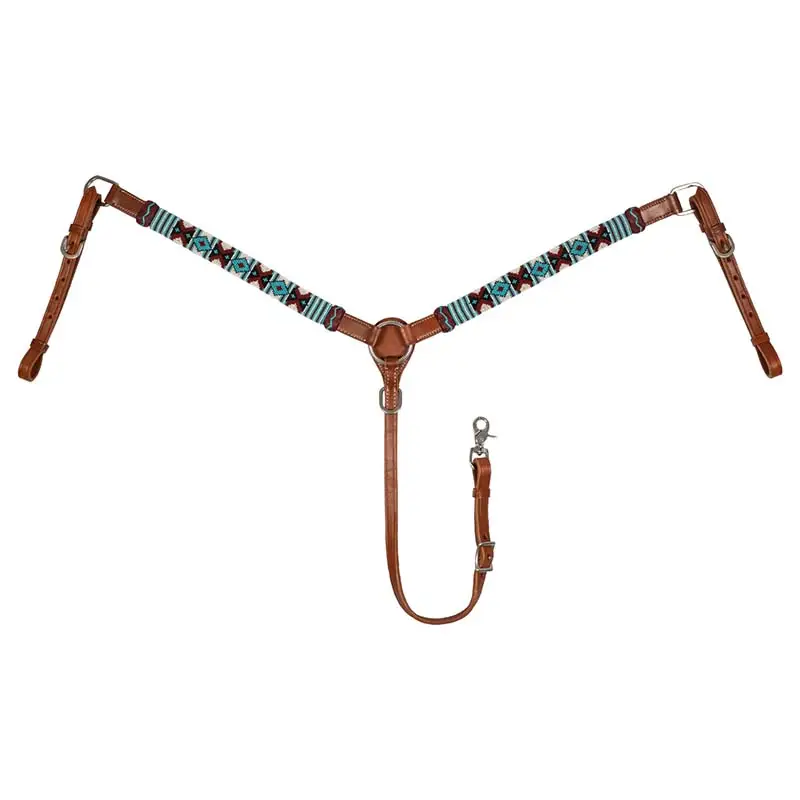 Super Prezzo Pettorale western cuoio con perline navajo