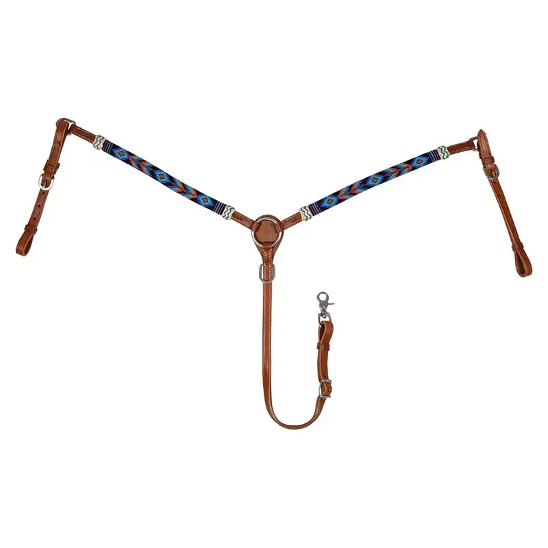 Saldi Pettorale western cuoio con decoro navajo