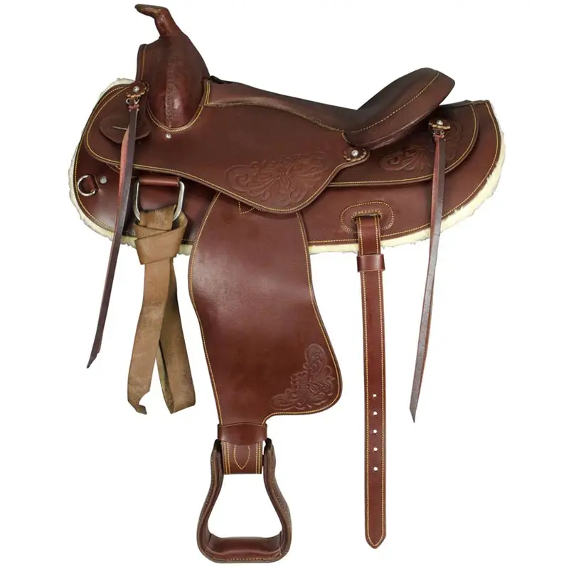 Subito Disponibile Sella western Lakota in cuoio ingrassato gonna rotonda