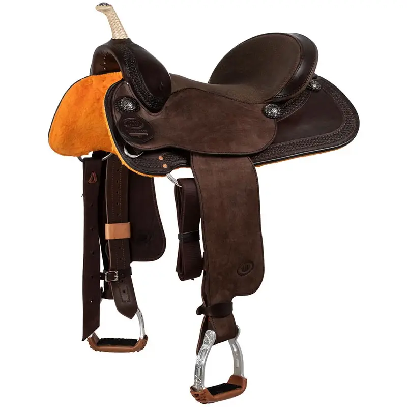 Sella western West Wood basic Barrel MJ marrone con decoro basket Solo Oggi
