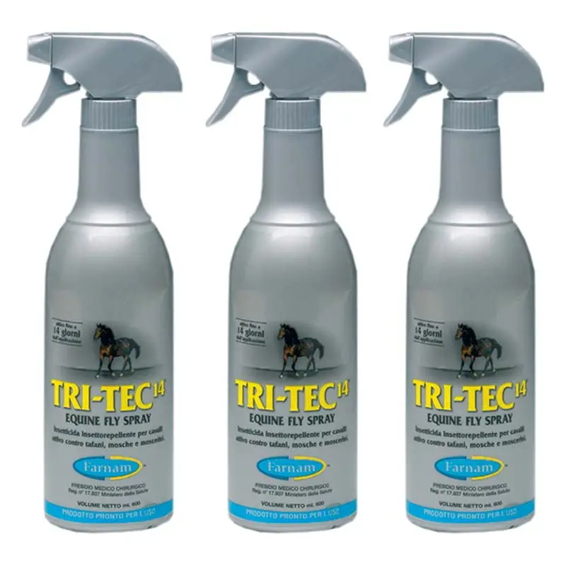 Offerta Del Giorno Set 3 pezzi art. 0853 TRI-TEC 2026 ml 600 insettorepellente in spray per cavalli
