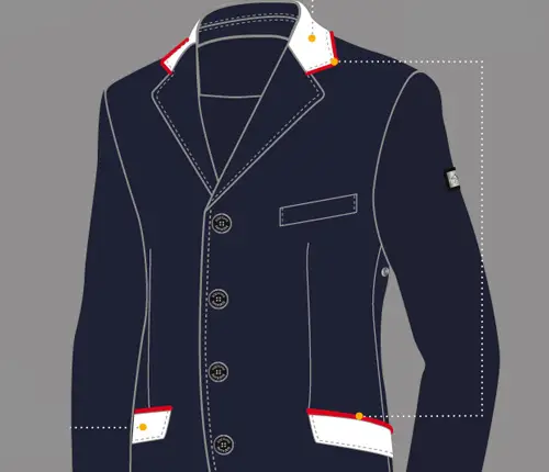 Personalizzazione Equiline Giacca concorso uomo collo e pattine Spedizione Espresso