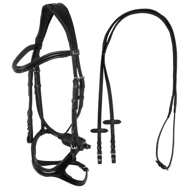 Briglia inglese anatomica in cuoio con redini Promozione Esclusiva