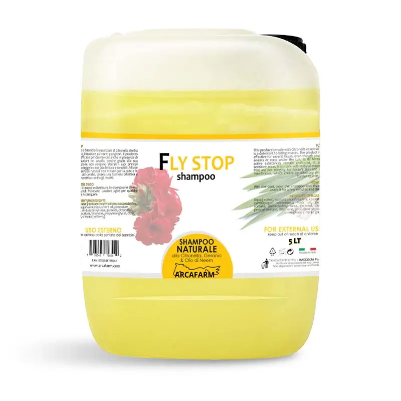 Vendita Finale Shampoo insetti pungitori Arcafarm FLY STOP Shampoo tanica da 5 lt
