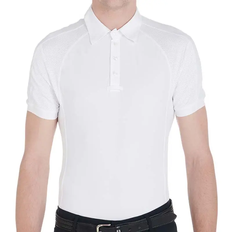 Subito Disponibile Polo da Concorso Uomo Equestro a manica corta, con inserti traforati