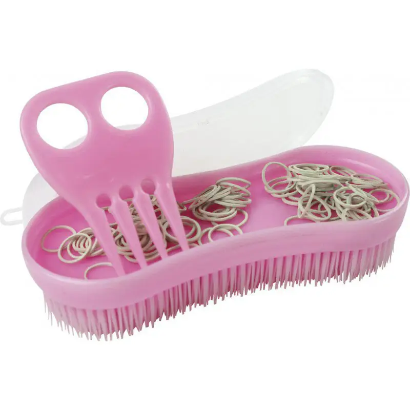Offerta Speciale Spazzola completa per cavallo con elastici e pettine