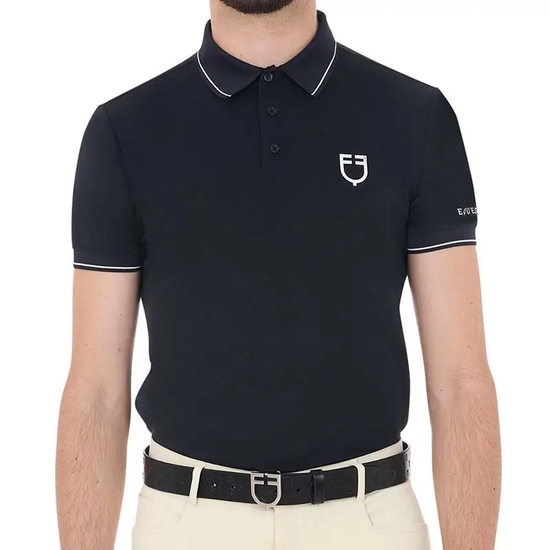 Professionale Polo allenamento uomo Equestro slim fit in tessuto tecnico