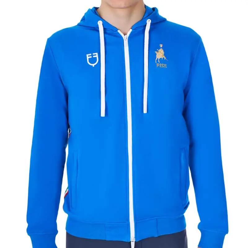 Promozione Felpa uomo con cappuccio Equestro X FISE in cotone