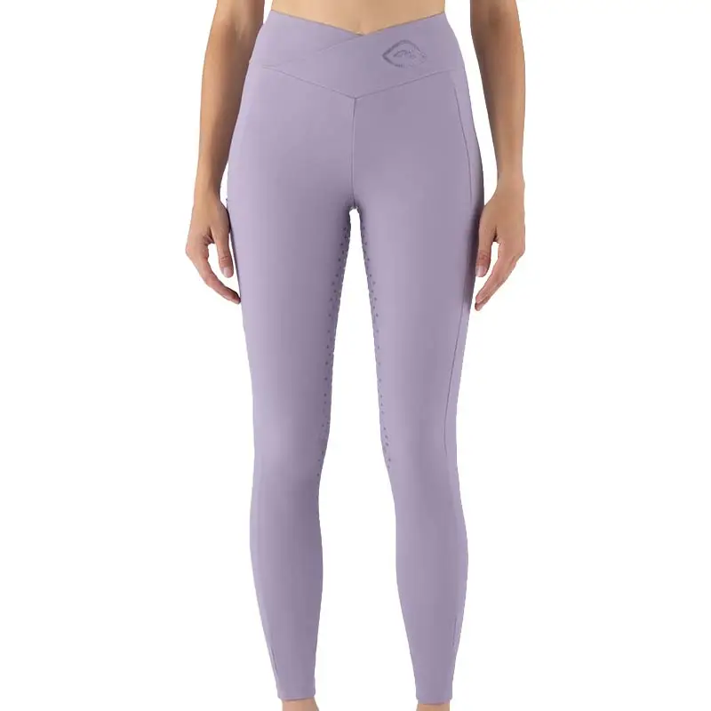 Leggings Donna Equiline Full grip con strass GALAFH Spedizione Espresso