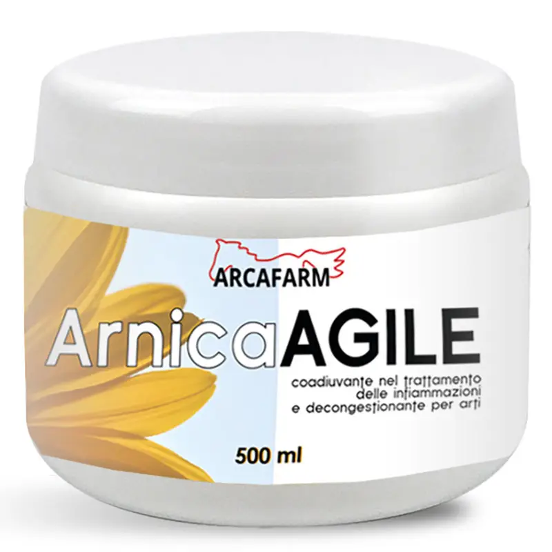 Consegna Rapida Gel Arnica AGILE per Cavalli Uso Umano ad azione intensa Arcafarm da 500 ml