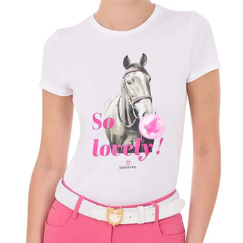 Spedizione Espresso T-shirt donna Equestro con stampa So Lovely