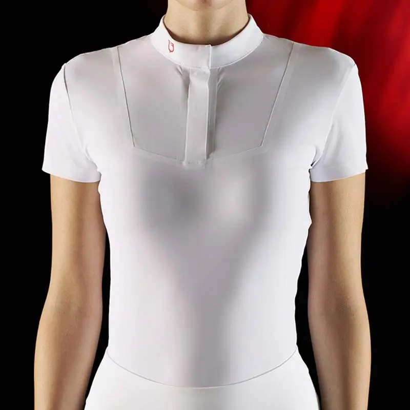 Polo da concorso donna maniche corte con bottoni Equestro Ridertechnology Super Prezzo