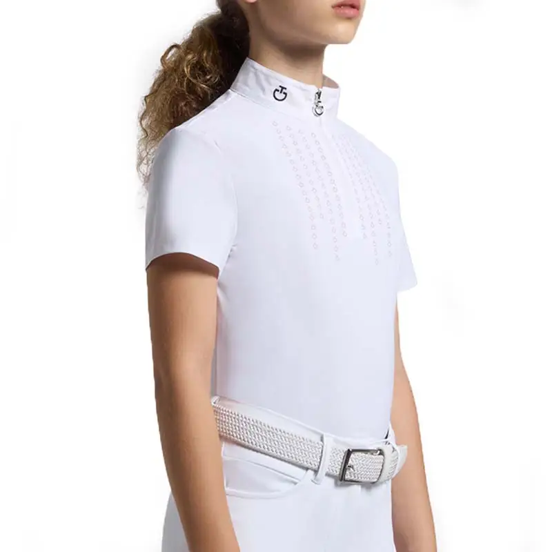 Saldi Polo da Concorso estiva Cavalleria Toscana da Bambina - maniche corte, logo CT