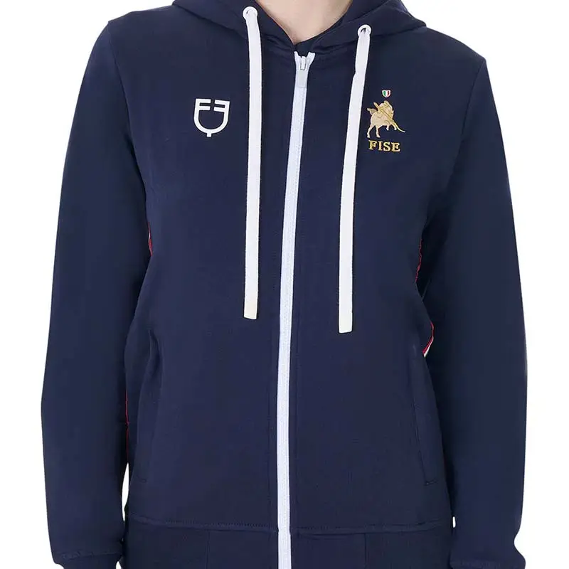 Offerta Felpa donna con cappuccio Equestro X FISE in cotone