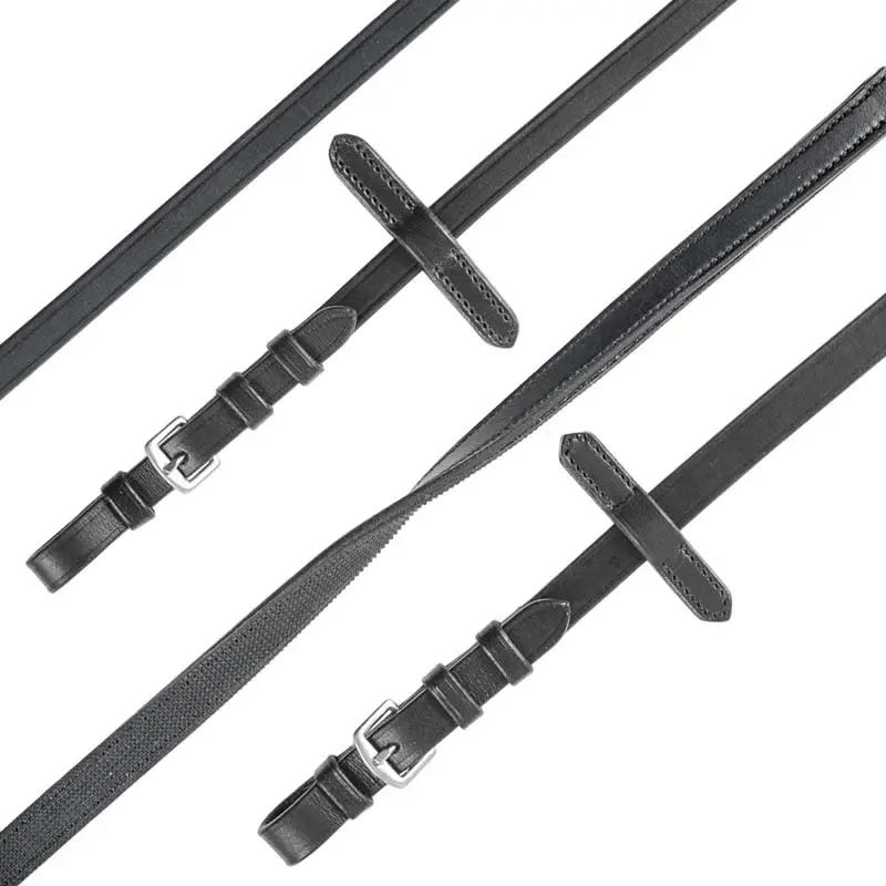 Subito Disponibile Doppie redini da dressage cuoio e gomma
