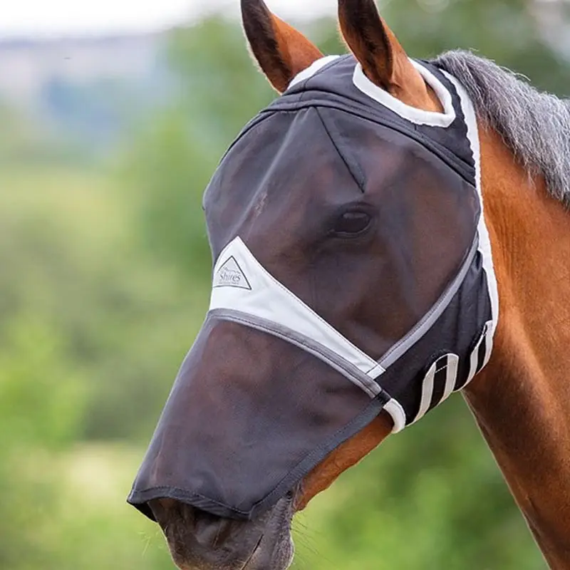 Maschera lunga Shires per Cavallo in rete sottile con fori per orecchie Scelto Dai Clienti
