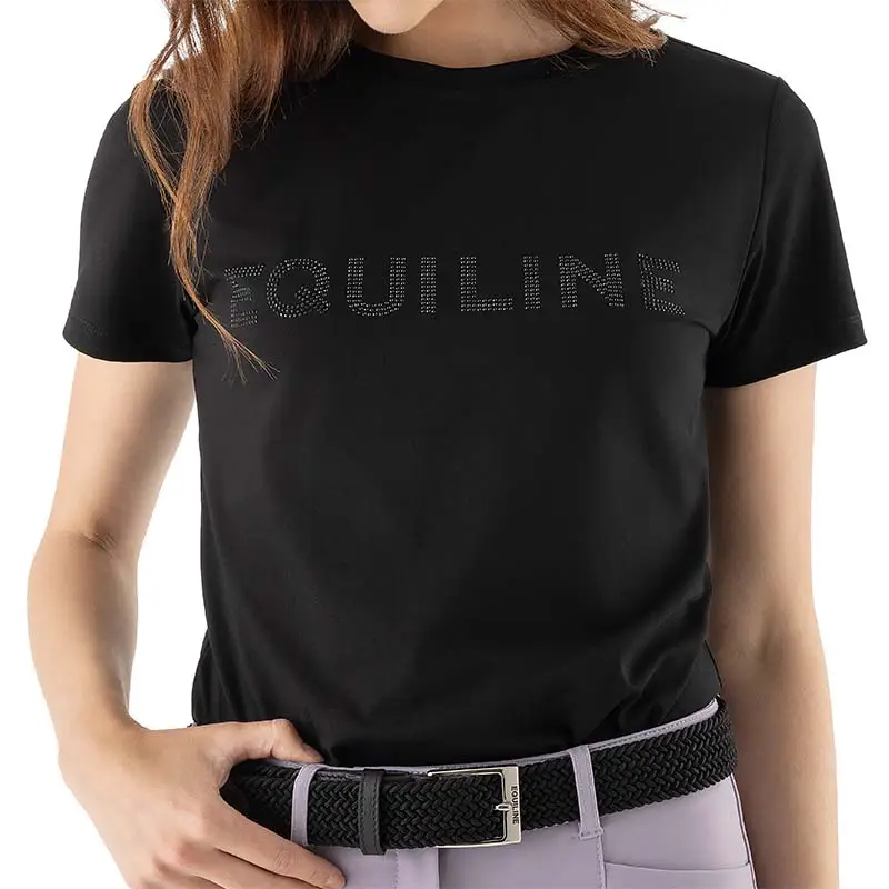 Direttamente Dal Produttore T-shirt in Cotone Donna Equiline logo con Strass GLESS