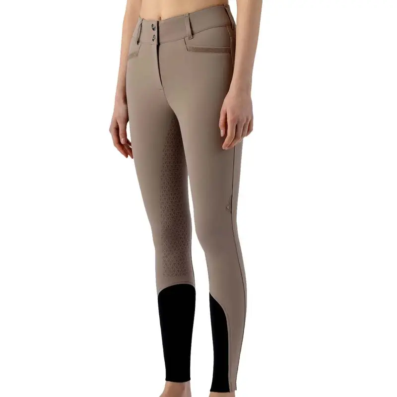 Esclusivo Pantaloni Equiline da donna Crystalef con full grip e Glitter a vita alta