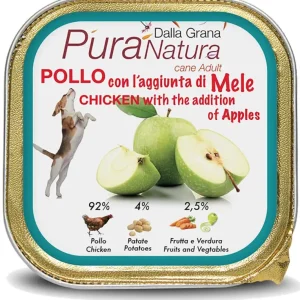 Esclusivo Cibo umido in scatola 150 gr Pura Natura Dalla Grana monoproteico per Cani al gusto Pollo