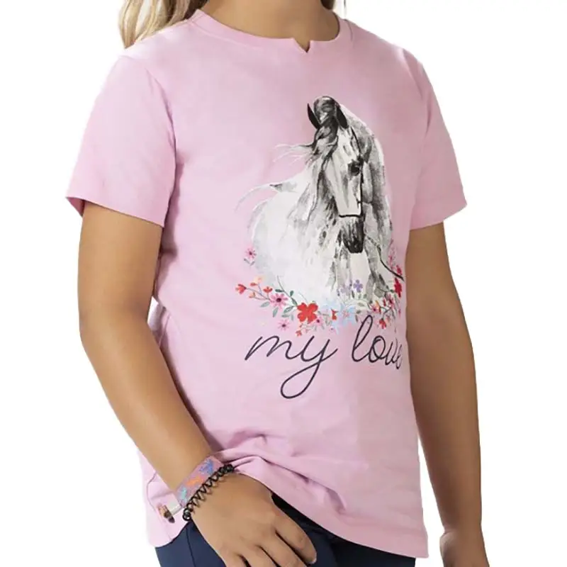 Maglietta tempo libero HKM Horse Spirit da bambina Offerta Speciale
