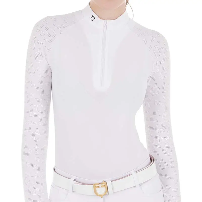 Compra Oggi Stesso Polo da concorso Equestro donna con inserti in mesh leopardato