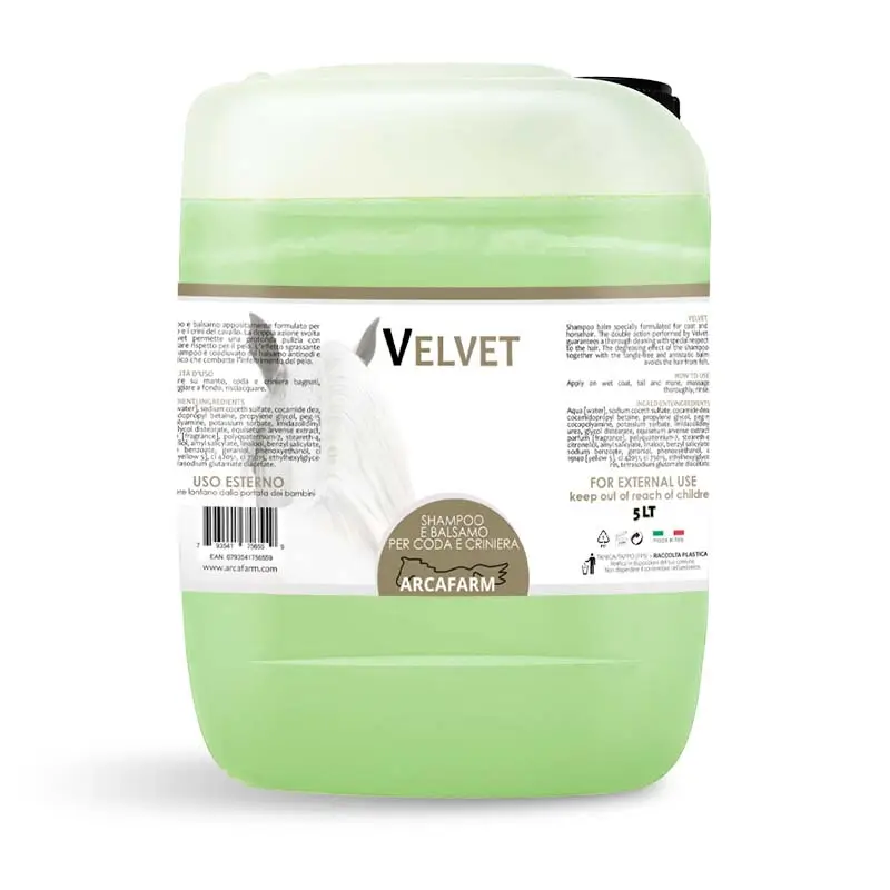 Shampoo Balsamo per coda e criniera Arcafarm VELVET - Tanica da 5 lt Ultime Pezzi