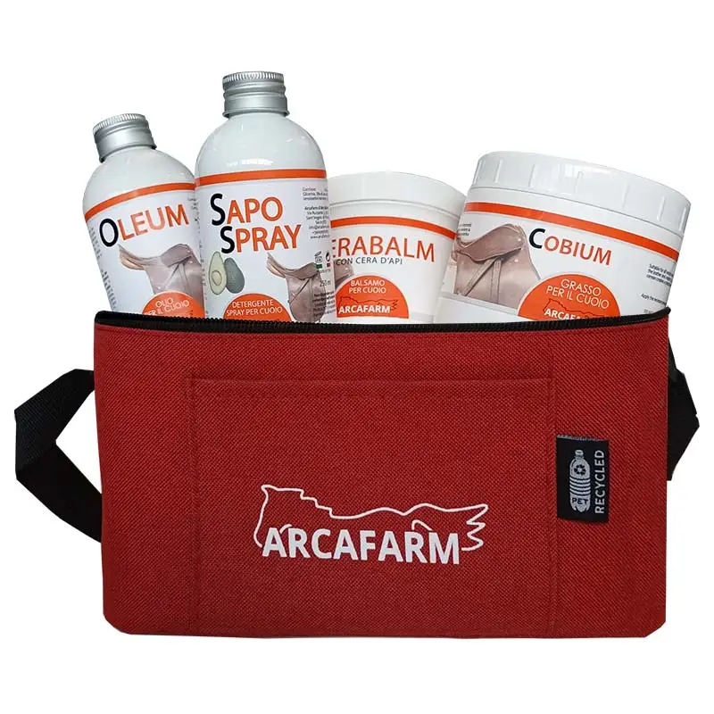 Prezzo Scontato Kit per Cuoio con Borsa ARCAFARM da viaggio - per scarpe, stivali, selle, finimenti in vera pelle