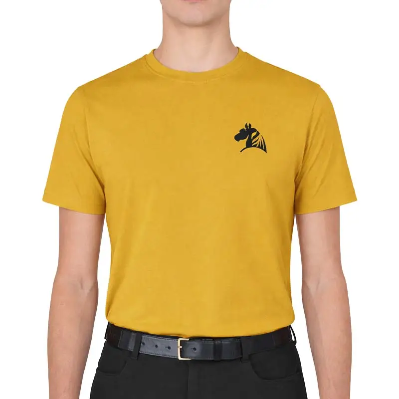 Saldi T-Shirt Equitazione Uomo STABLE FORCE - Mustard Edition con stampa nera