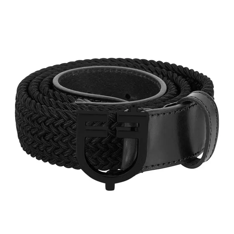 Cintura unisex Equestro elastica intrecciata con Fibbia Logo Novità