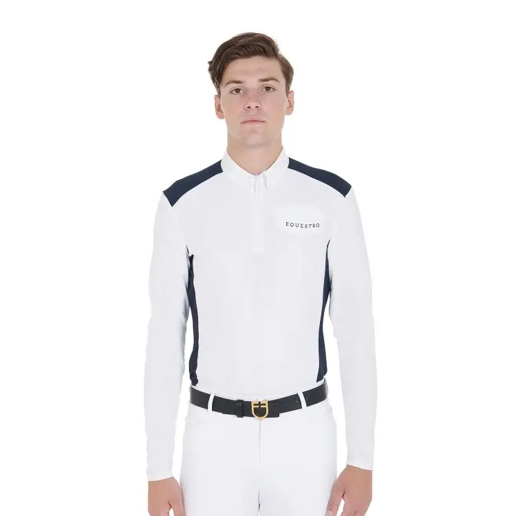 POLO UOMO SLIM FIT BICOLORE A MANICA LUNGA Offerta Speciale