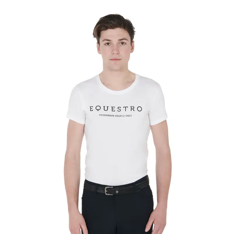 Economico T-SHIRT UOMO SLIM FIT CON SCRITTA EQUESTRO