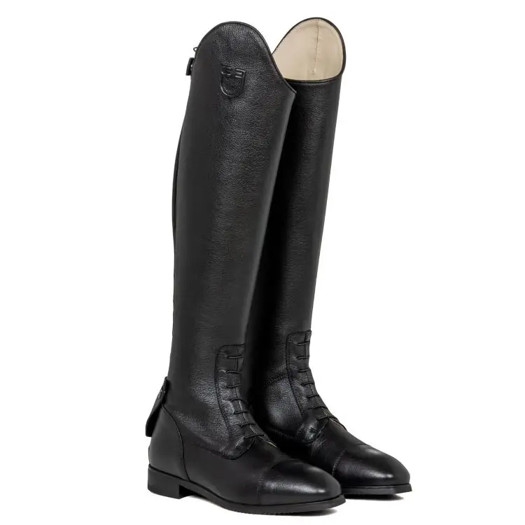 Stivali unisex in pelle di vitello con laccetti frontali Ultime Pezzi