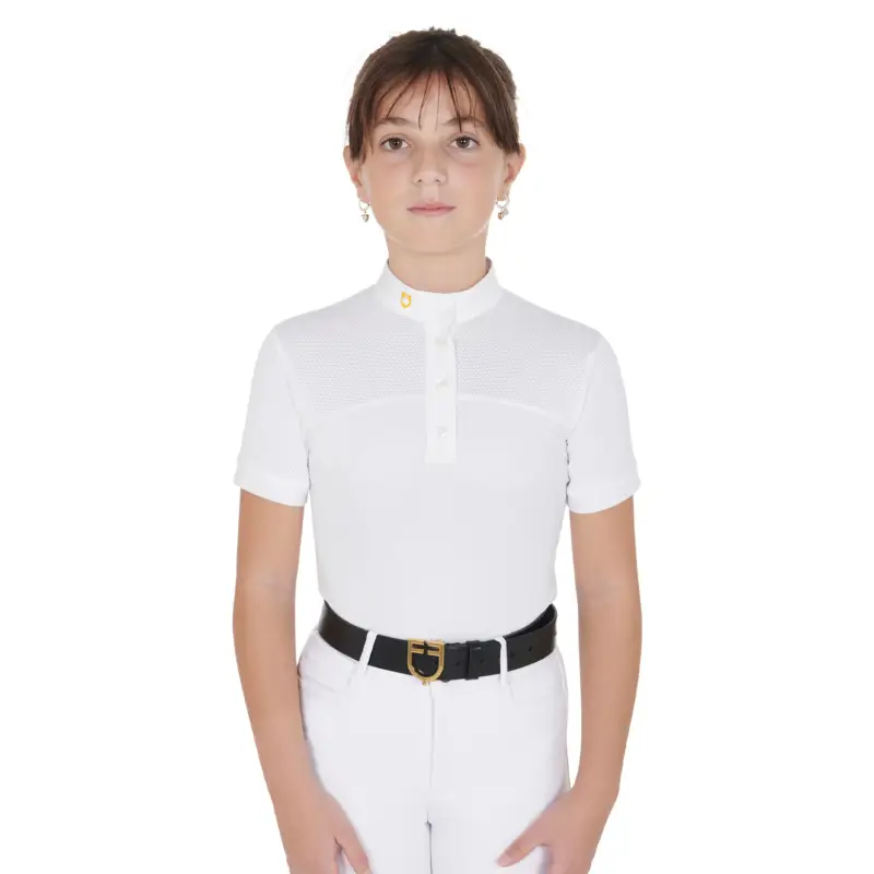 POLO BAMBINA DA CONCORSO SLIM FIT TESSUTO TRAFORATO Prezzo Di Fabbrica
