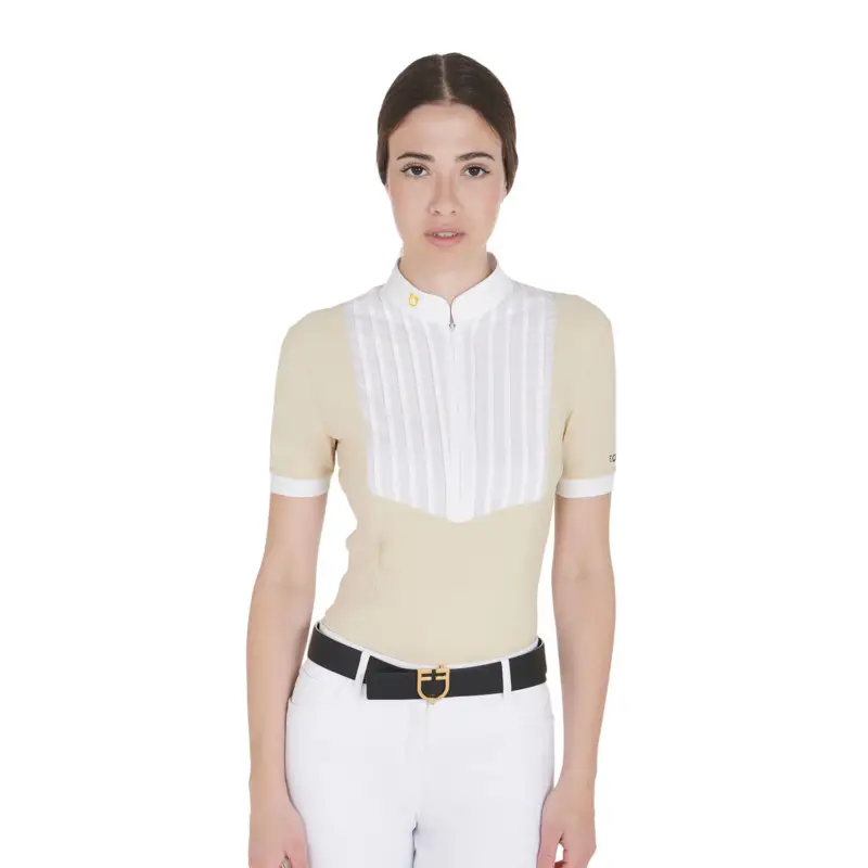 Polo da concorso donna slim fit cotone plissettato EQUESTRO Più Venduto